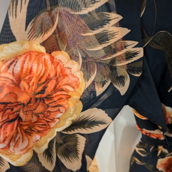 Floral Navy and Orange Dress - Picture 4 of 6